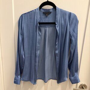 Banana Republic XXS Slate Blue Silky Blouse